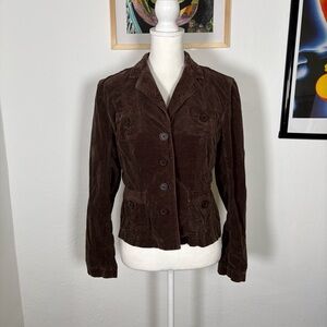 Y2k Chocolate Brown Corduroy Coat